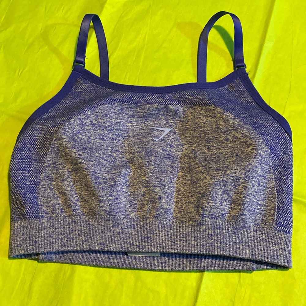 Gymshark Flex Strappy Women SMALL Padded Stretch Purple Marl Sport Bra